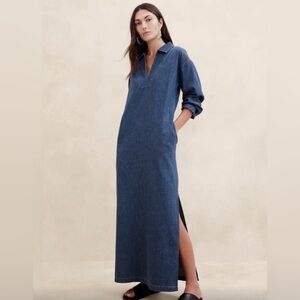 NWT Banana Republic size 6 Indigo Blue Cruz Denim Maxi Dress sold out